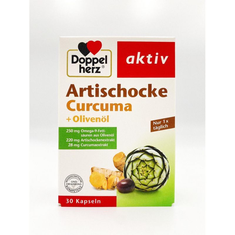 多寶雙心Doppelherz Artischocke 朝鮮薊+橄欖油+薑黃 30顆