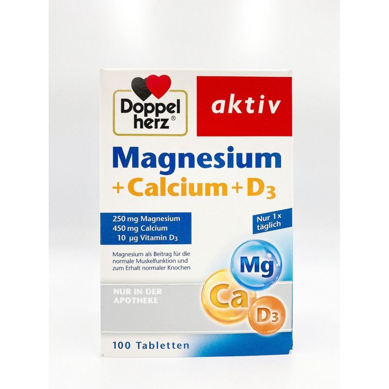 多寶雙心Doppelherz Magnesium 維生素 D3 鎂 鈣 100顆