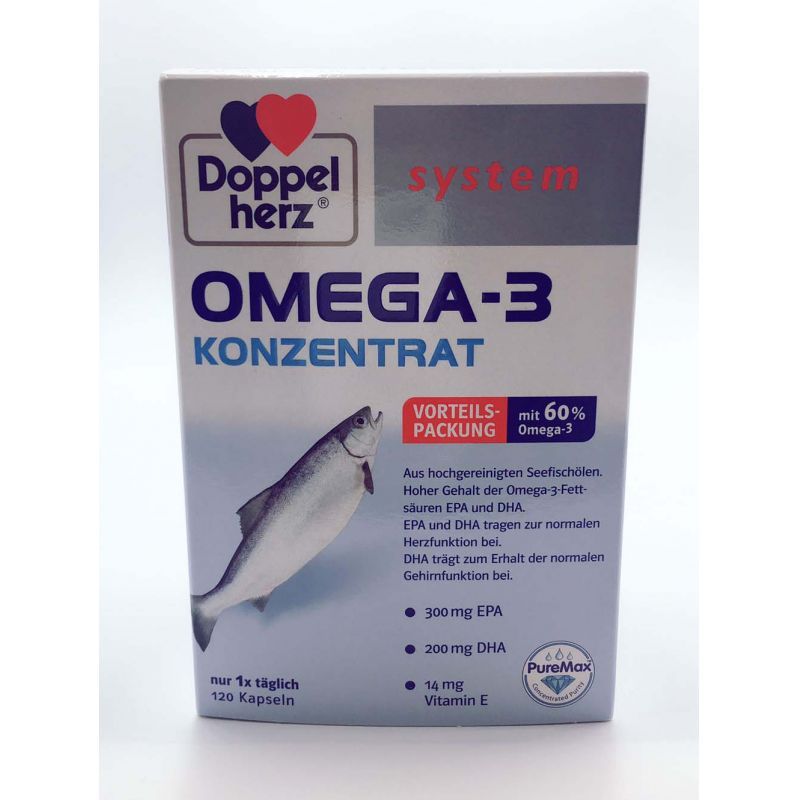 多寶雙心Doppelherz 高單位魚油 Omega-3 omega3 Konzentrat 120顆