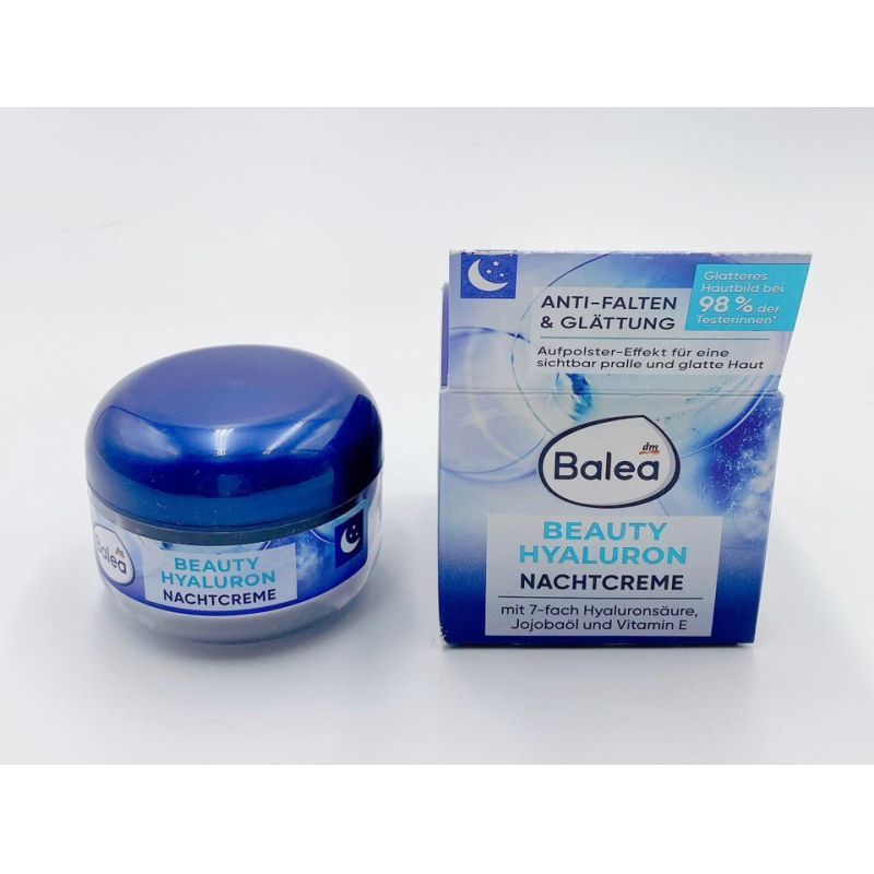 DM 芭樂雅 Balea Beauty 玻尿酸七倍保濕面霜／晚霜 50ml (藍)