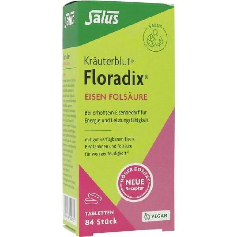 【素食】Floradix 莎露斯 Salus 天然草本 鐵元錠 (綠盒) 84粒 鐵元 鐵錠
