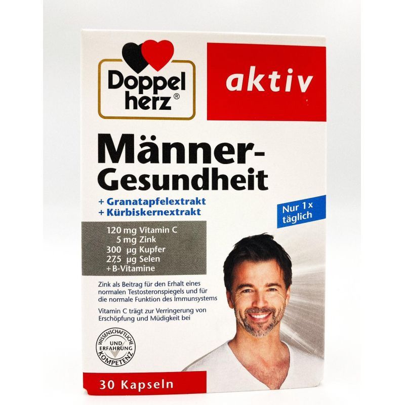 多寶雙心Doppelherz 男性維生素膠囊 鋅硒寶營養膠囊 30粒