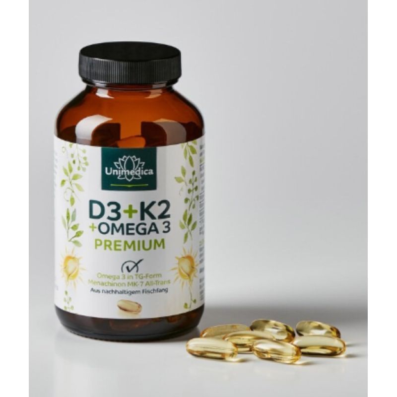 Unimedica 維生素D3+K2+OMEGA-3深海魚油 多功能複合軟膠囊90入(5天吃一顆)