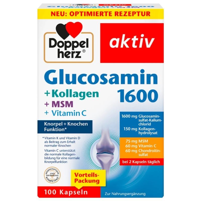 多寶雙心Doppelherz Gelenk 1600 100粒 高單位護關節+MSM+維生素C+膠原蛋白膠囊